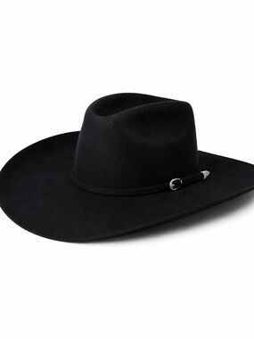 Summit Hats Black Structured Wool Cowboy Hat
Silver Buckle Western Houston Texas